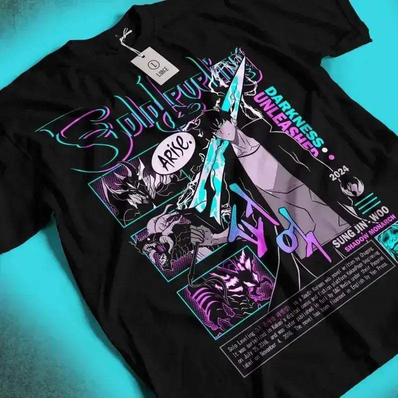 Vibrant Solo Leveling Anime Shirt Fan Art Sung Jin Woo - ToylandEU