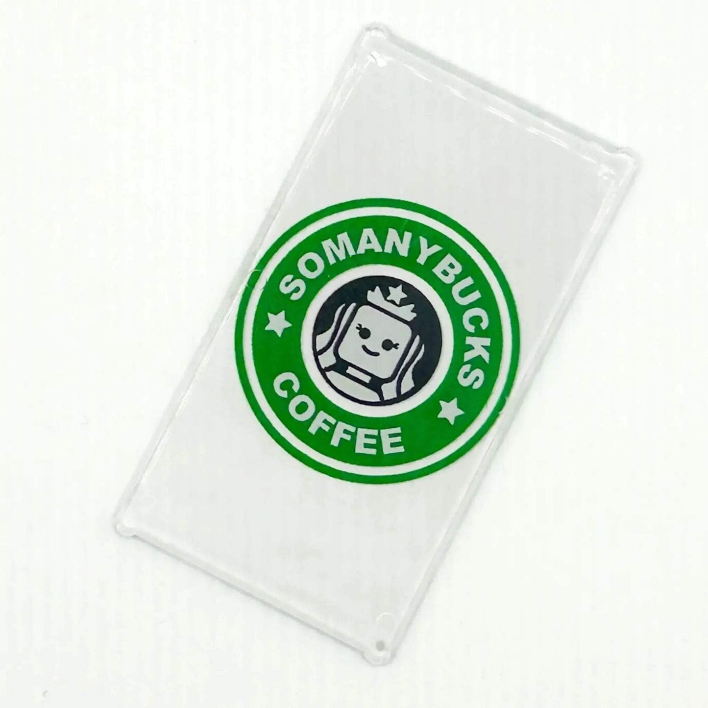 Somanybucks Coffee 4x6 Glass Window Sign made with LEGO part - B3 Customs - ToylandEU