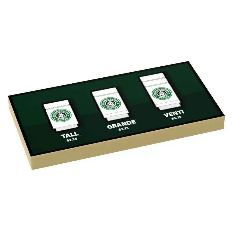 Somanybucks Coffee Menu by Size (2x4 Tile) - B3 Customs - ToylandEU