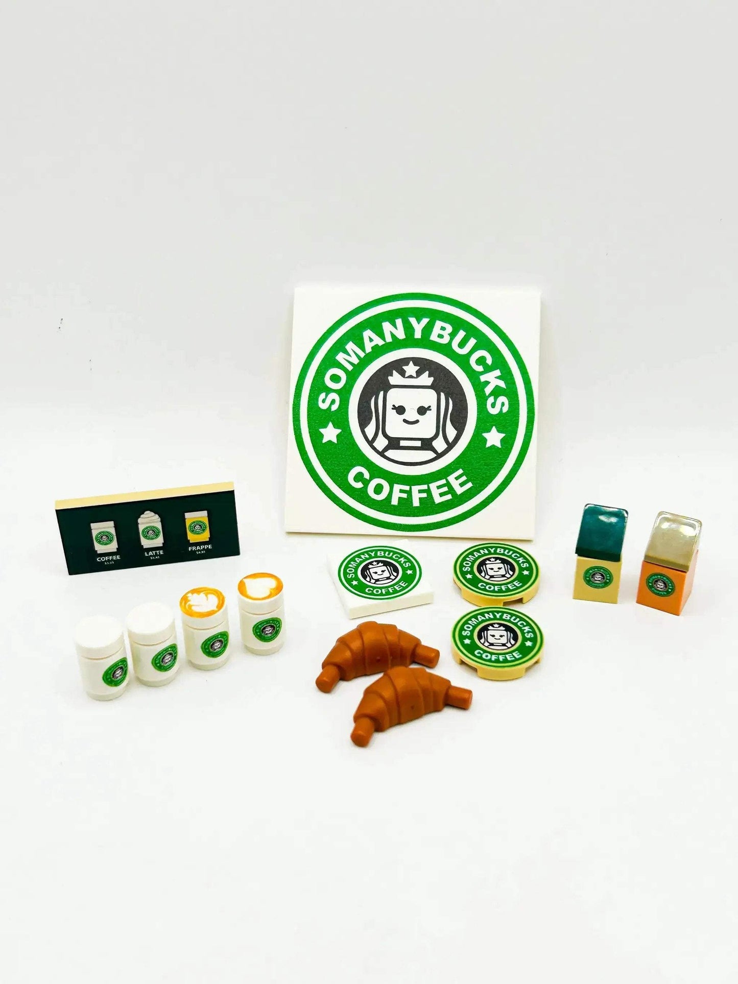 LEGO Coffee Shop Parts Pack With Custom Printed Pieces - ToylandEU