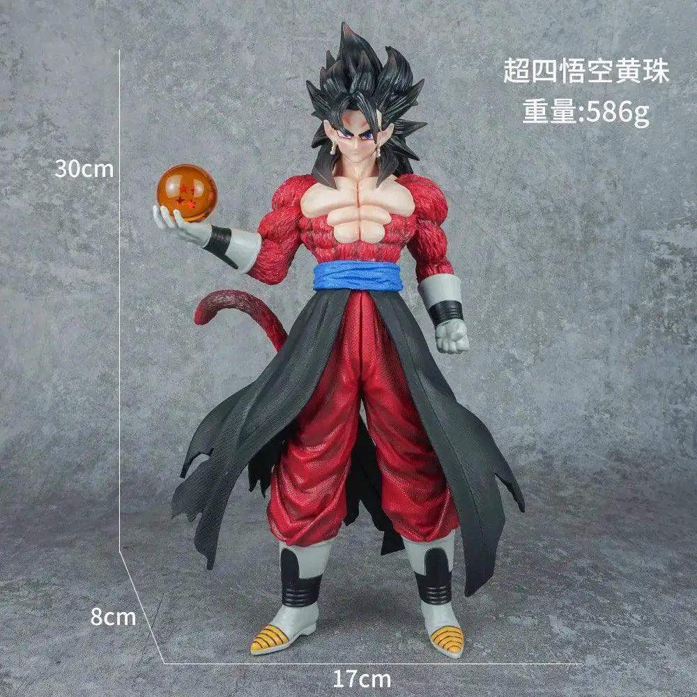 Son Goku Anime Figurine, Dragon Ball GT Super Saiyan 4 Action Figures, Standing Holding Dragon Ball 30 cm - ToylandEU