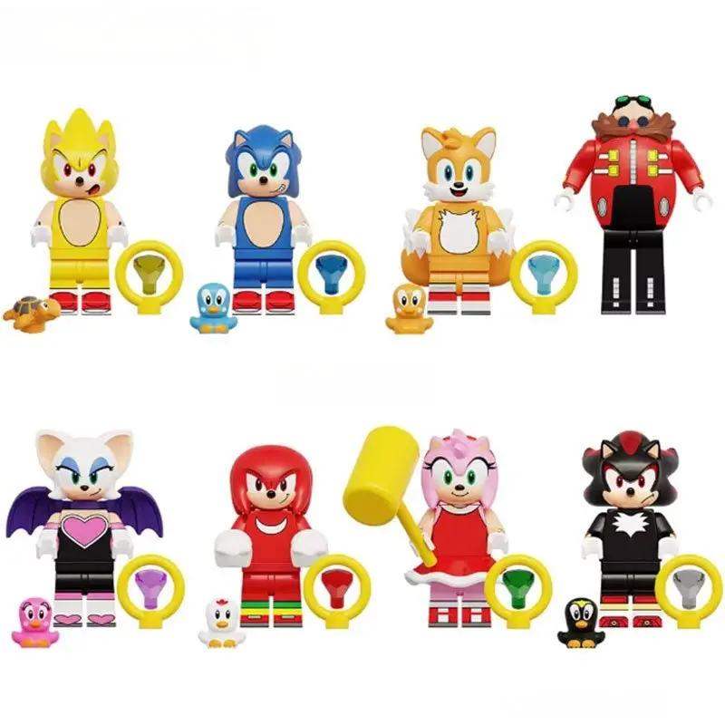Sonic The Hedgehog Set of 8 Lego Minifigures Custom toys - Minifigure Toys