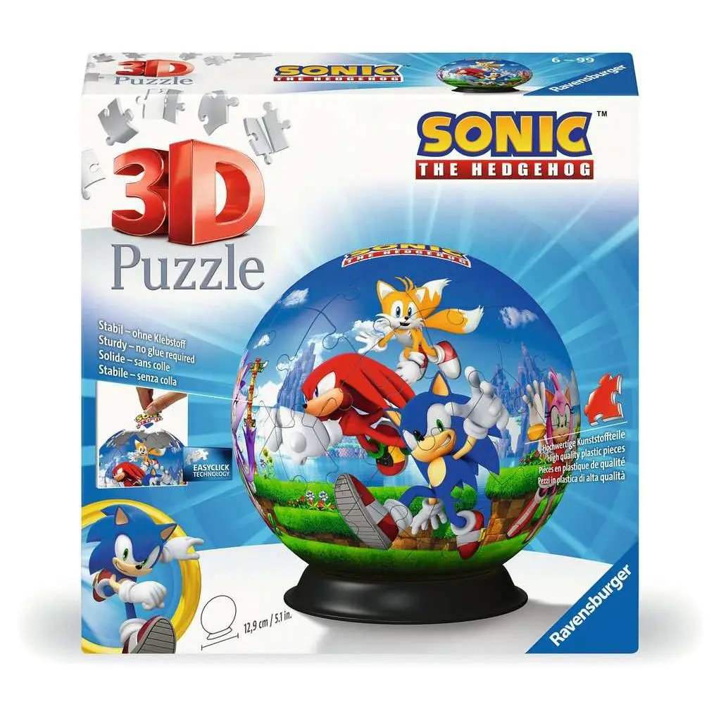 Sonic the Hedgehog Ball 73 Piece 3D Jigsaw Puzzle Ravensburger - Puzzle Merchant