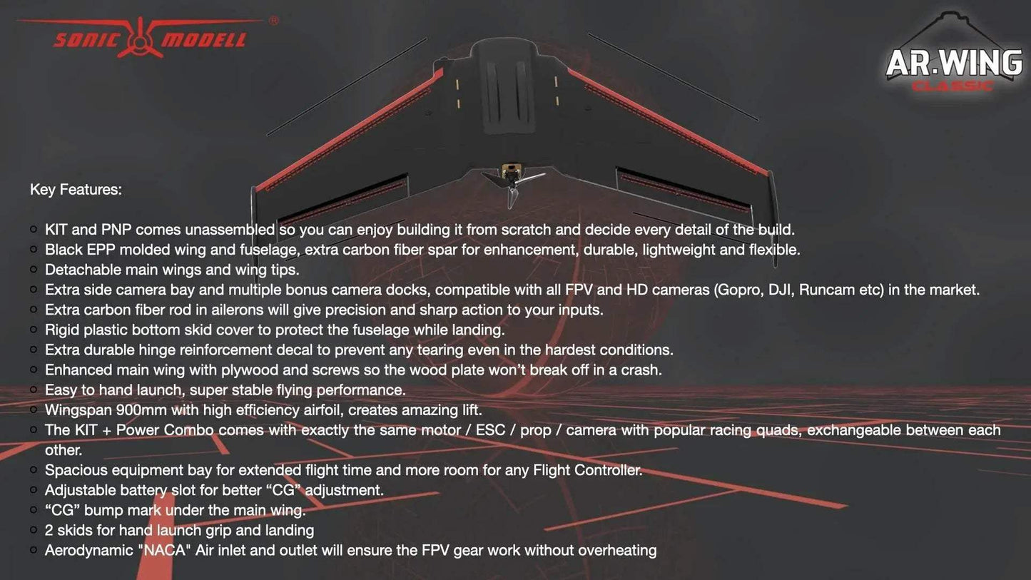  Sonicmodell AR WING CLASSIC 900mm EPP FPV RC Airplane -  ToylandEU™