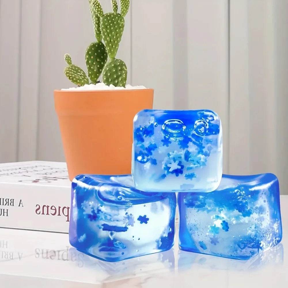 Soothing Fidget Toy Blue Ice Cube With Orbiz Balls For Kids - ToylandEU