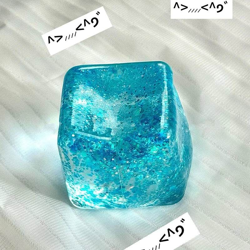 Soothing Fidget Toy Blue Ice Cube With Orbiz Balls For Kids - ToylandEU