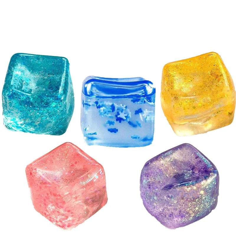 Soothing Fidget Toy Blue Ice Cube With Orbiz Balls For Kids - ToylandEU