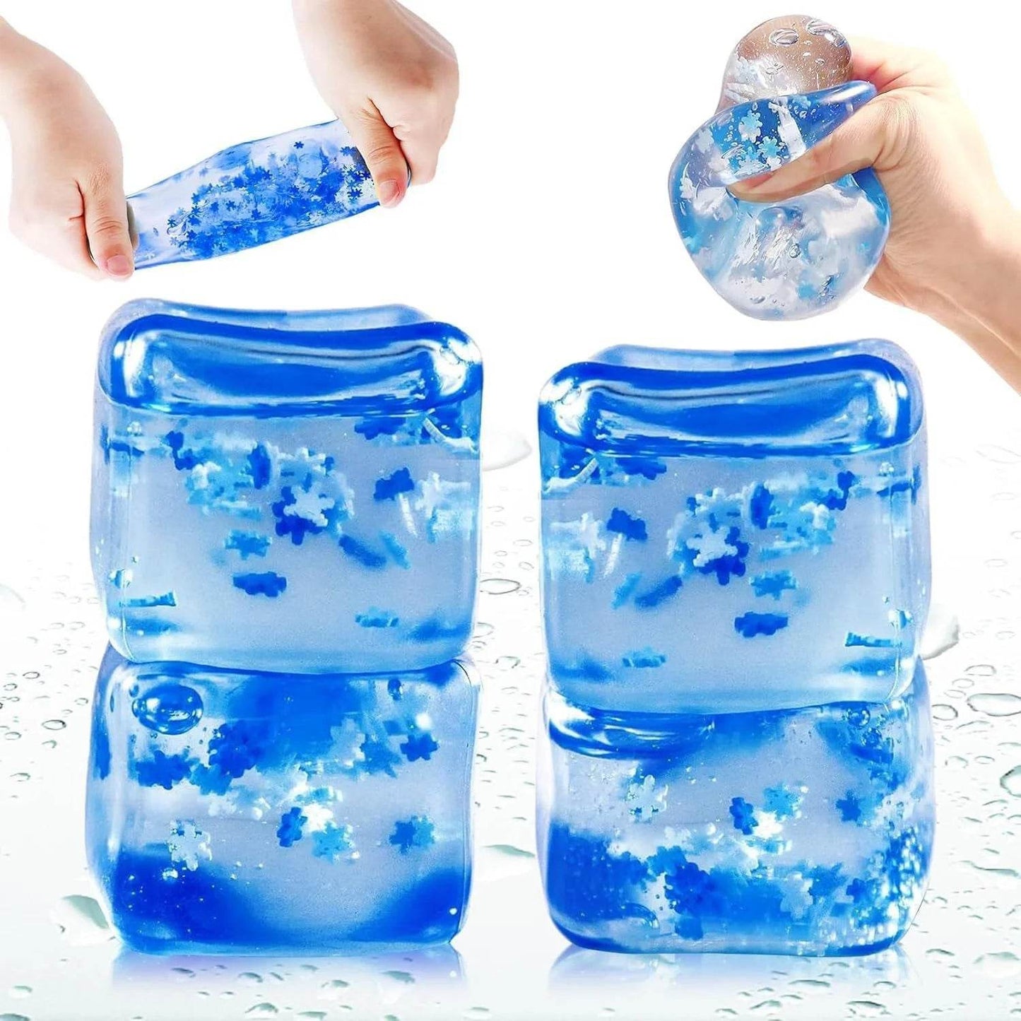 Soothing Fidget Toy Blue Ice Cube With Orbiz Balls For Kids - ToylandEU