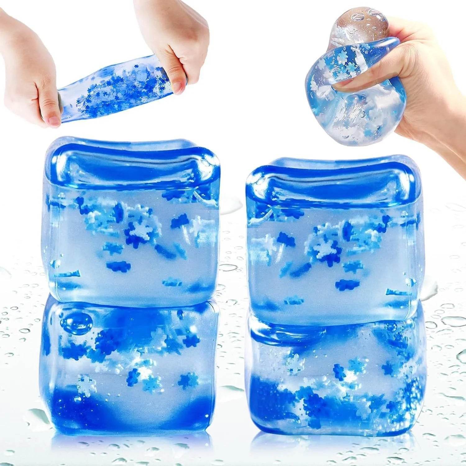 Soothing Fidget Toy Blue Ice Cube With Orbiz Balls For Kids - ToylandEU