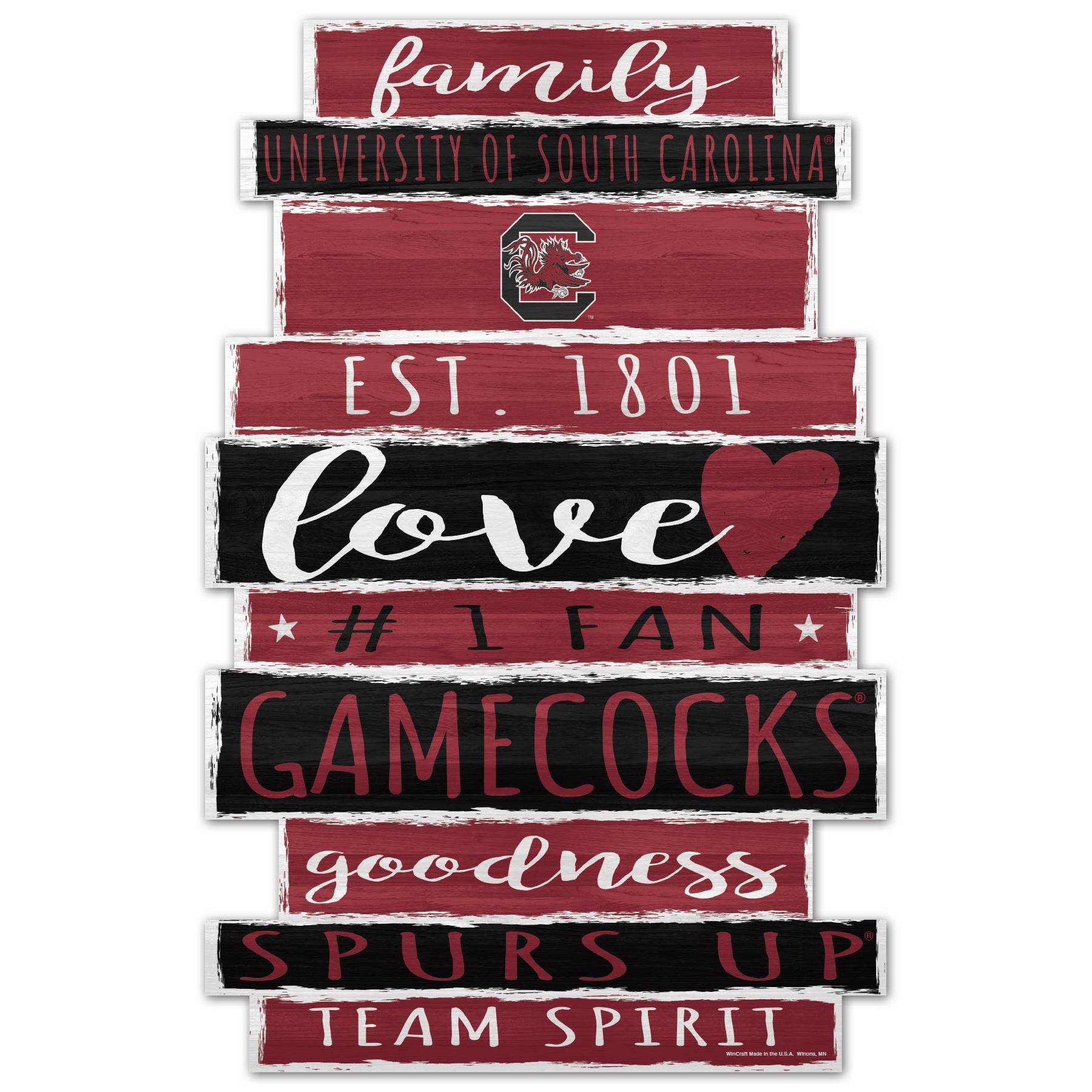South Carolina Gamecocks 11x17 Wood Family Sign with Date - ToylandEU