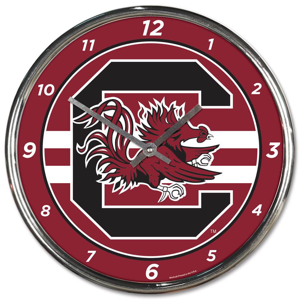 South Carolina Gamecocks Chrome Round Wall Clock Decor - ToylandEU