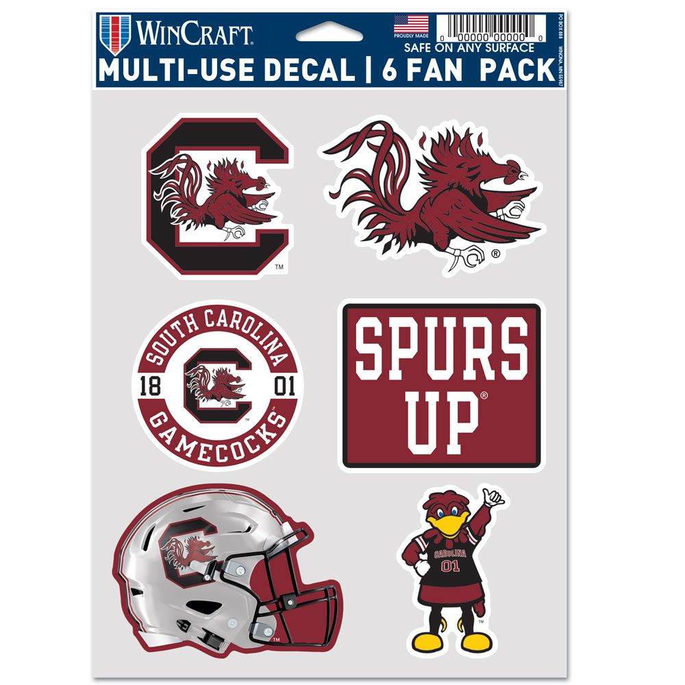 South Carolina Gamecocks Decal Set 6 Pack Multi Use Fans - ToylandEU