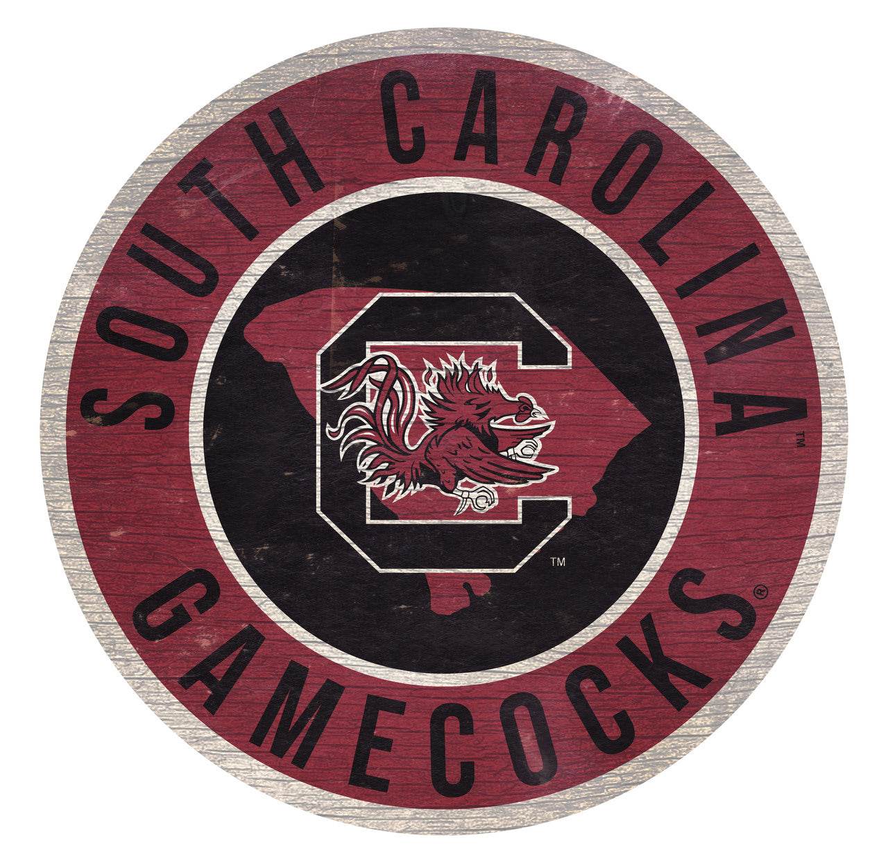 South Carolina Gamecocks Round Sign 12 Inch State Design - ToylandEU