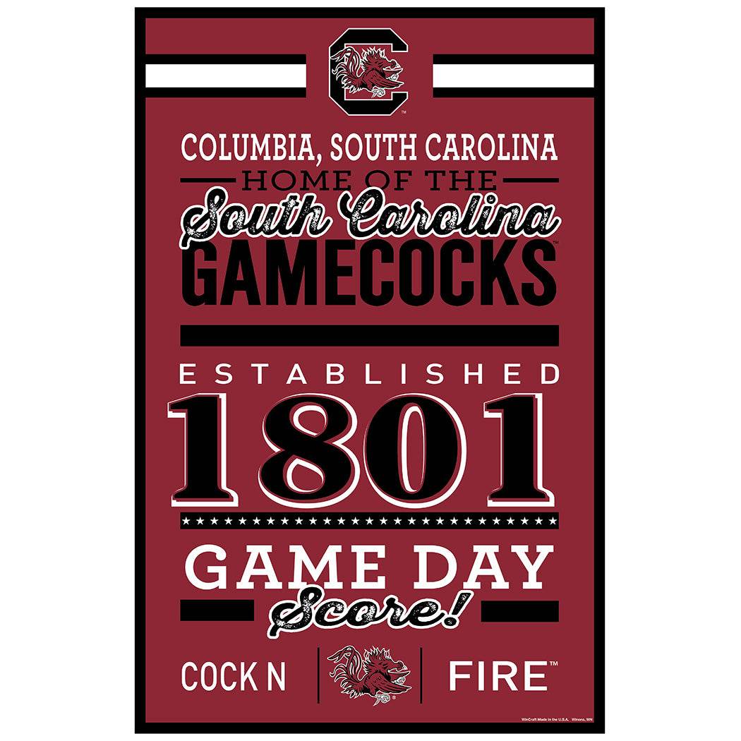South Carolina Gamecocks Sign 11x17 Wood Established Design - ToylandEU