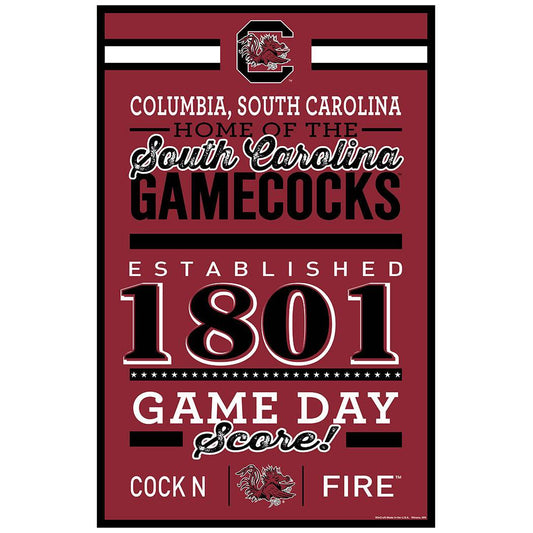 South Carolina Gamecocks Sign 11x17 Wood Established Design - ToylandEU