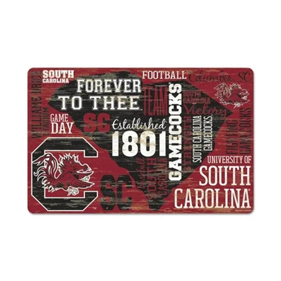 South Carolina Gamecocks Wood Sign 11x17 Team Colors - ToylandEU