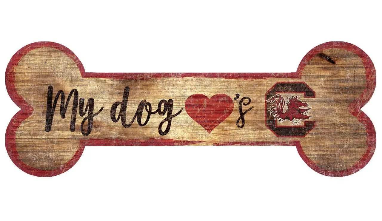  South Carolina Gamecocks Wood Sign 6x12 Dog Bone Shape -  ToylandEU™