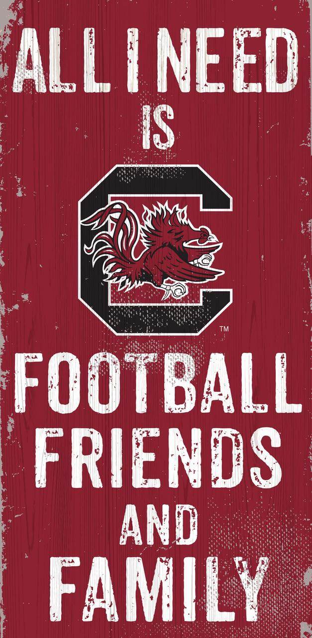 South Carolina Gamecocks Wood Sign 6x12 Football Design - ToylandEU