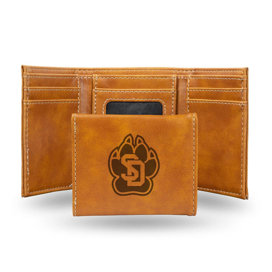 South Dakota Coyotes Trifold Leather Wallet Laser Engraved - ToylandEU