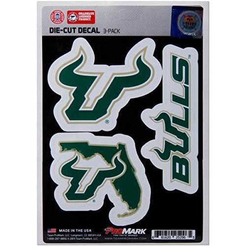 South Florida Bulls Die Cut Decal 3 Pack Clear Vinyl - ToylandEU