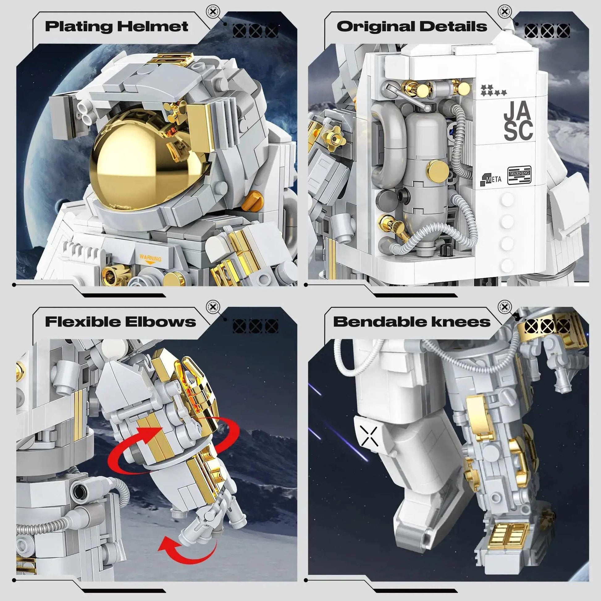 Space Astronaut Building Blocks Set With Display Stand - ToylandEU