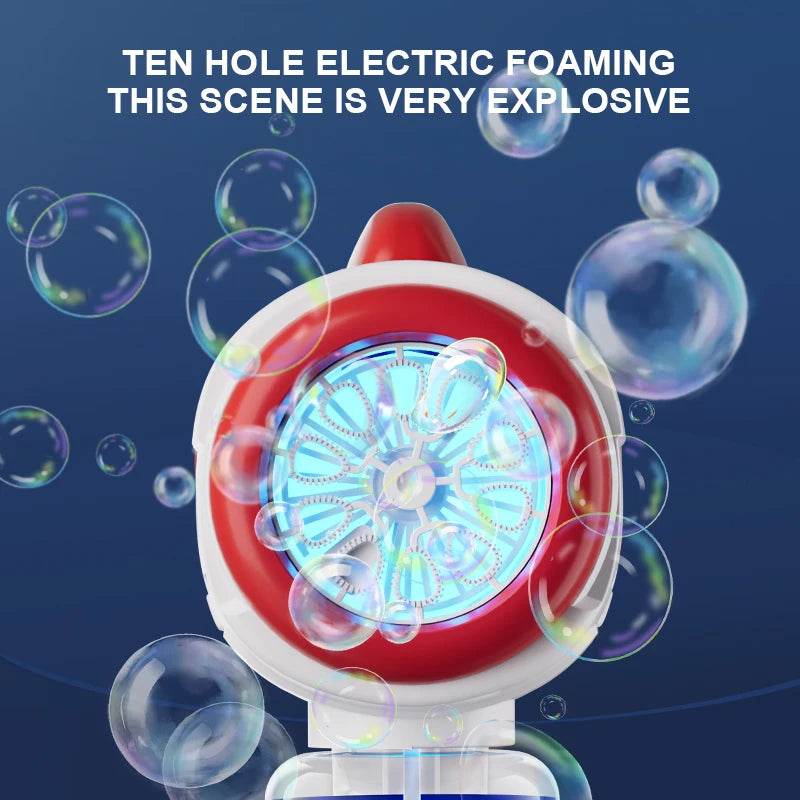 Space Astronauts Fully Automatic Bubble Gun Rocket Bubbles Machine Toy with Bubble Liquid for Kids Gift - ToylandEU