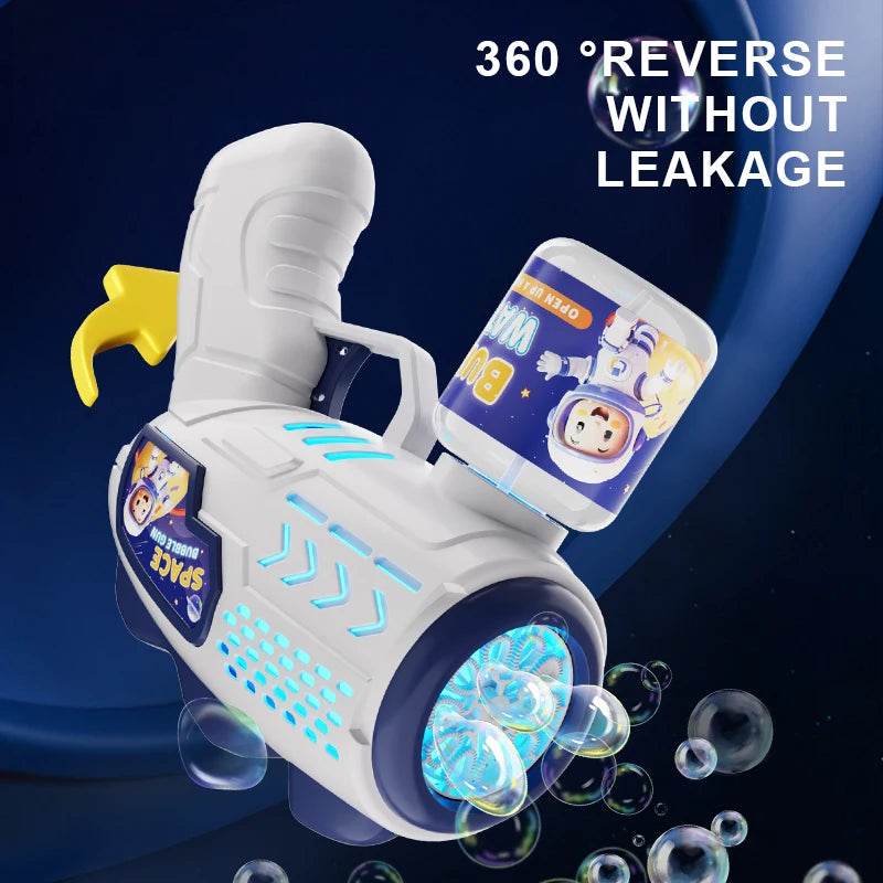Space Astronauts Fully Automatic Bubble Gun Rocket Bubbles Machine Toy with Bubble Liquid for Kids Gift - ToylandEU