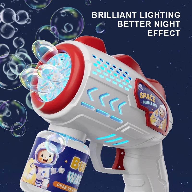 Space Astronauts Fully Automatic Bubble Gun Rocket Bubbles Machine Toy with Bubble Liquid for Kids Gift - ToylandEU