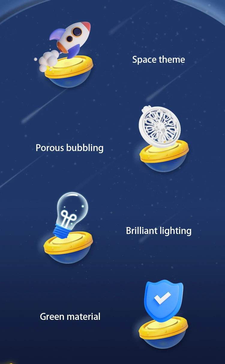 Space Astronauts Fully Automatic Bubble Gun Rocket Bubbles Machine Toy with Bubble Liquid for Kids Gift - ToylandEU