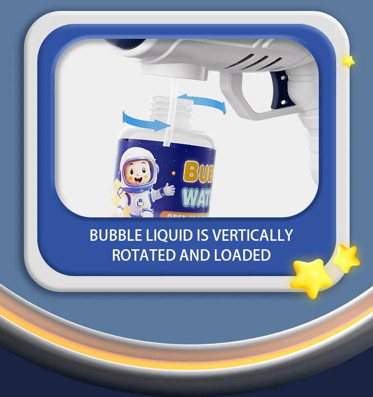 Space Astronauts Fully Automatic Bubble Gun Rocket Bubbles Machine Toy with Bubble Liquid for Kids Gift - ToylandEU