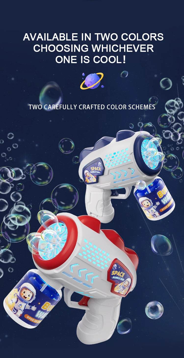 Space Astronauts Fully Automatic Bubble Gun Rocket Bubbles Machine Toy with Bubble Liquid for Kids Gift - ToylandEU