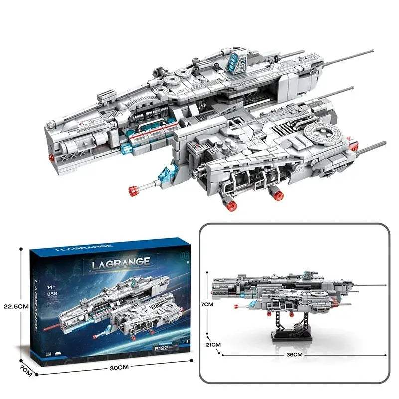 Space Battleship 858 Piece Building Blocks Set For Educational Play - ToylandEU