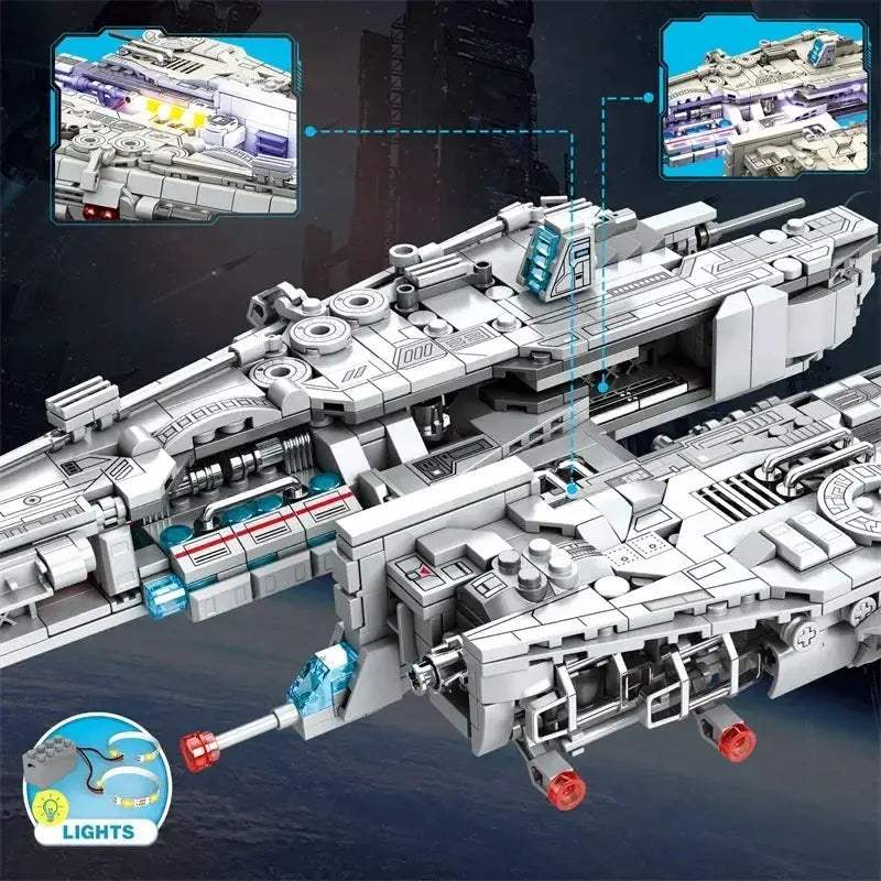 Space Battleship 858 Piece Building Blocks Set For Educational Play - ToylandEU