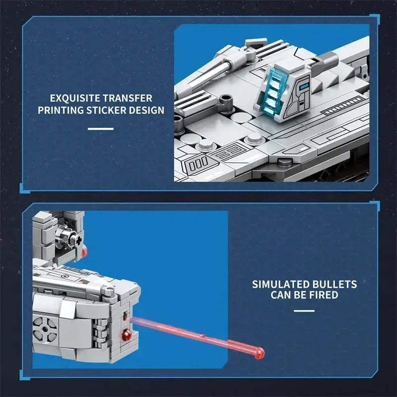 Space Battleship 858 Piece Building Blocks Set For Educational Play - ToylandEU