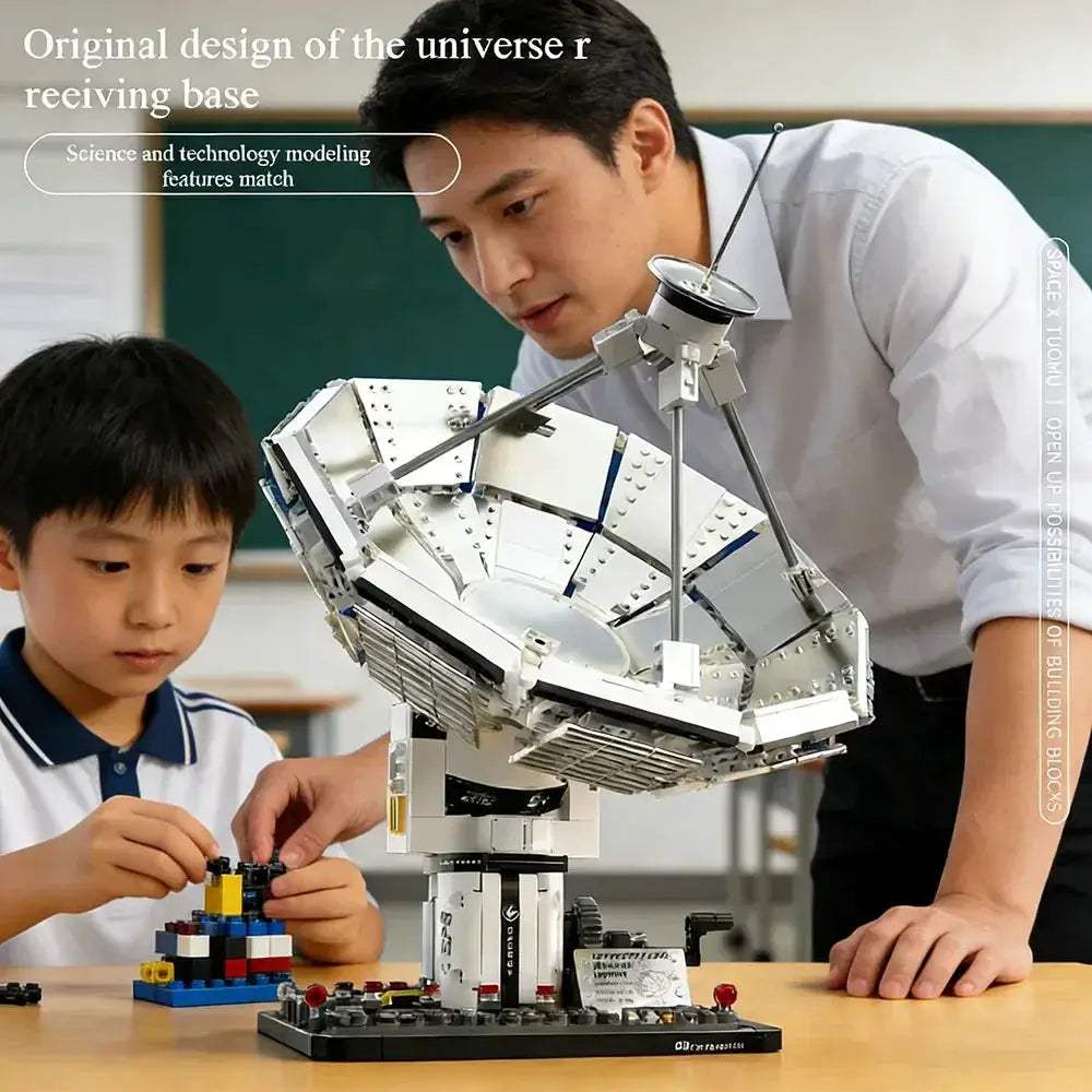 Space Building Blocks Satellite Dish Model Kit for Kids - ToylandEU
