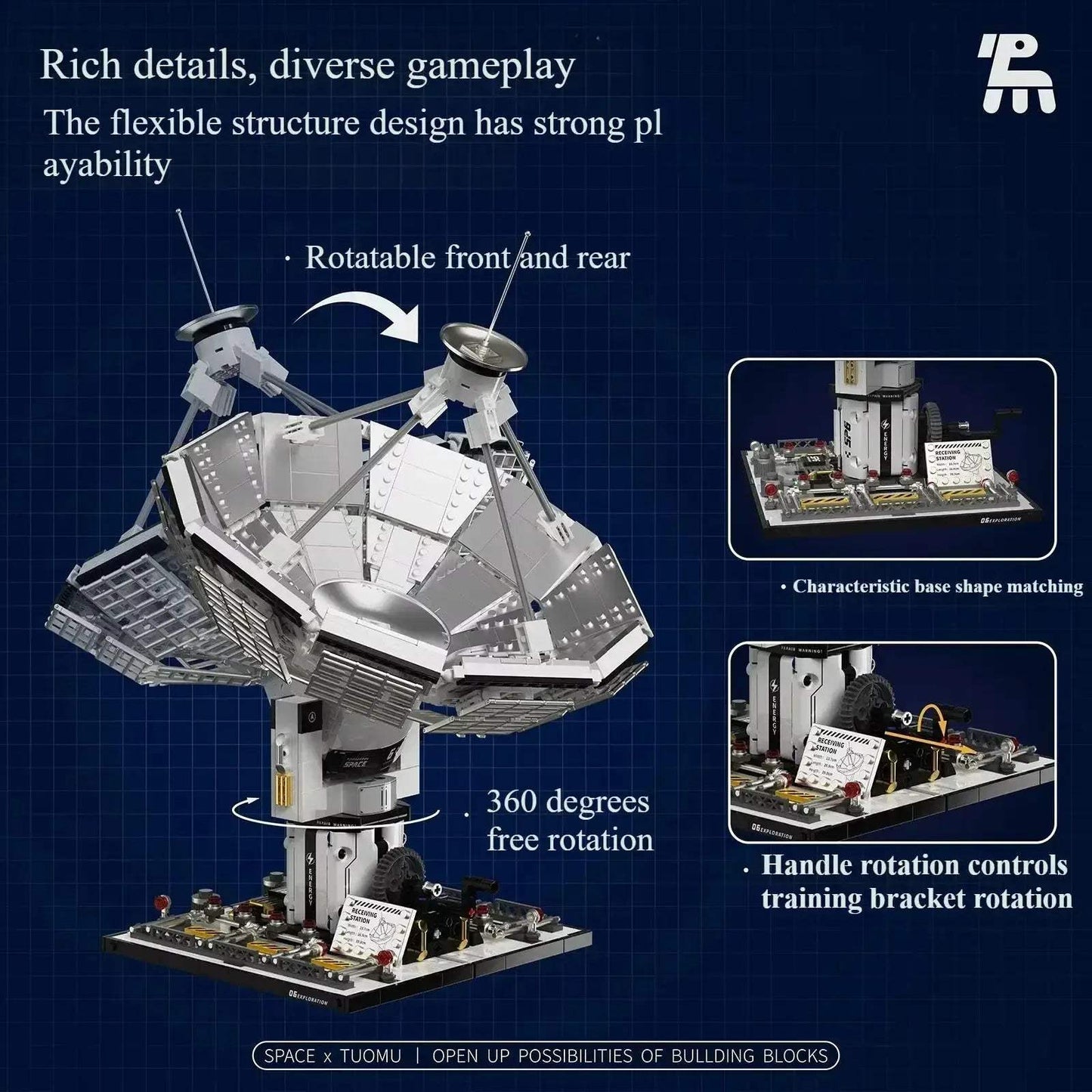 Space Building Blocks Satellite Dish Model Kit for Kids - ToylandEU