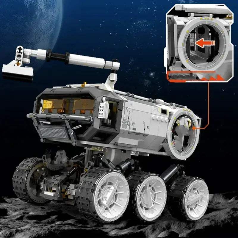 Space Building Blocks Set With Astronaut Figures And Moon Vehicle - ToylandEU