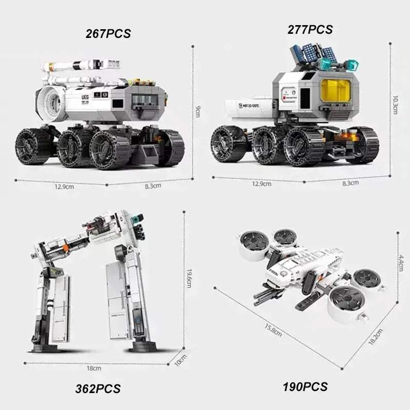 Space Building Blocks Set With Astronaut Figures And Moon Vehicle - ToylandEU