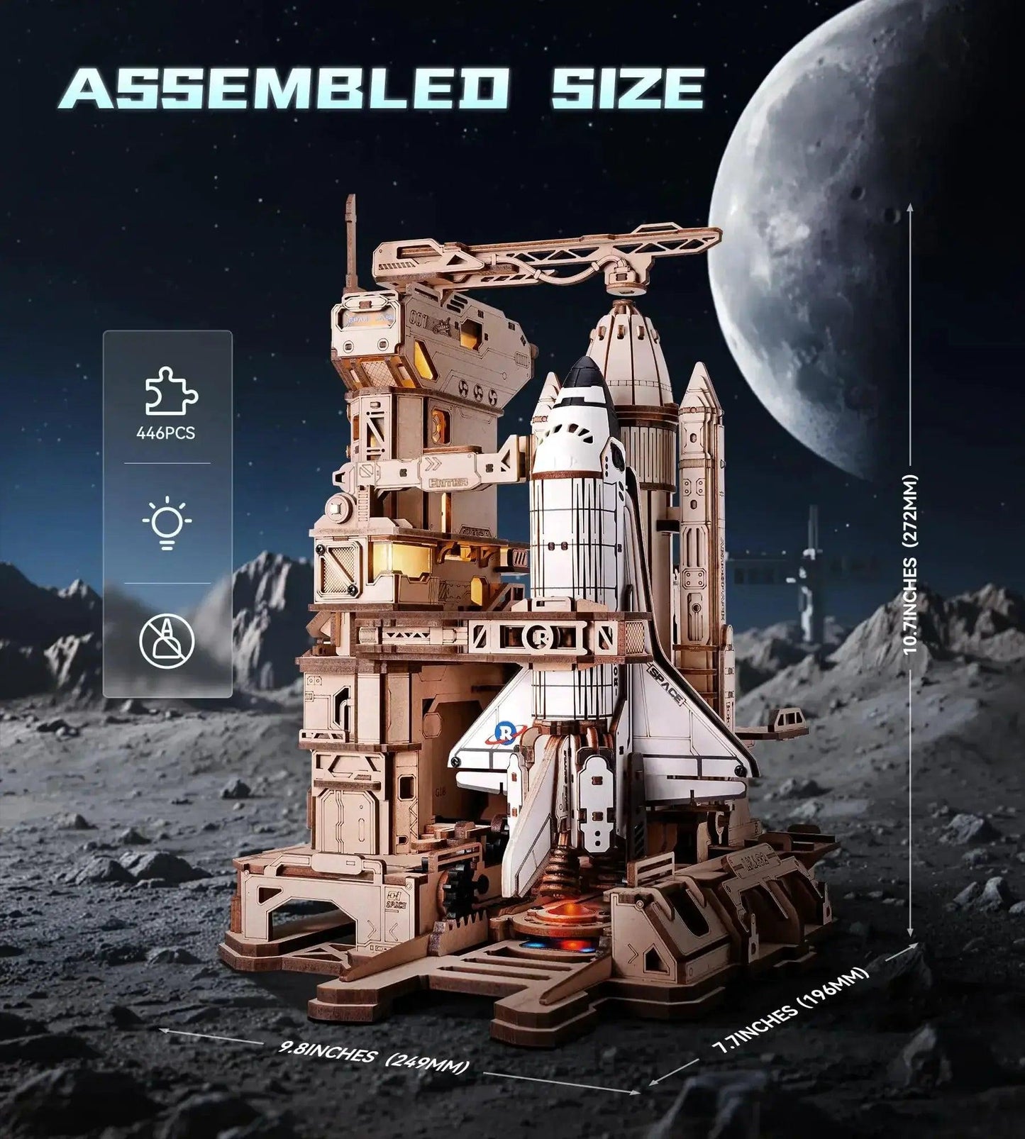  Space Shuttle 3D Wooden Puzzle With LED Illuminations -  ToylandEU™
