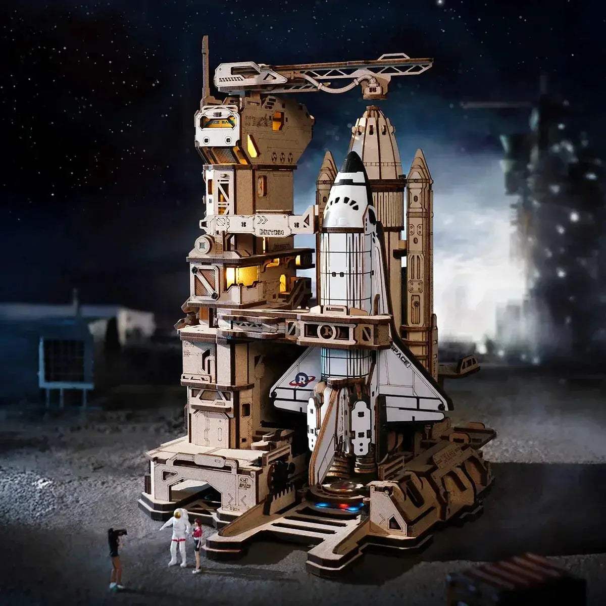Space Shuttle 3D Wooden Puzzle with LED Illuminations - ToylandEU