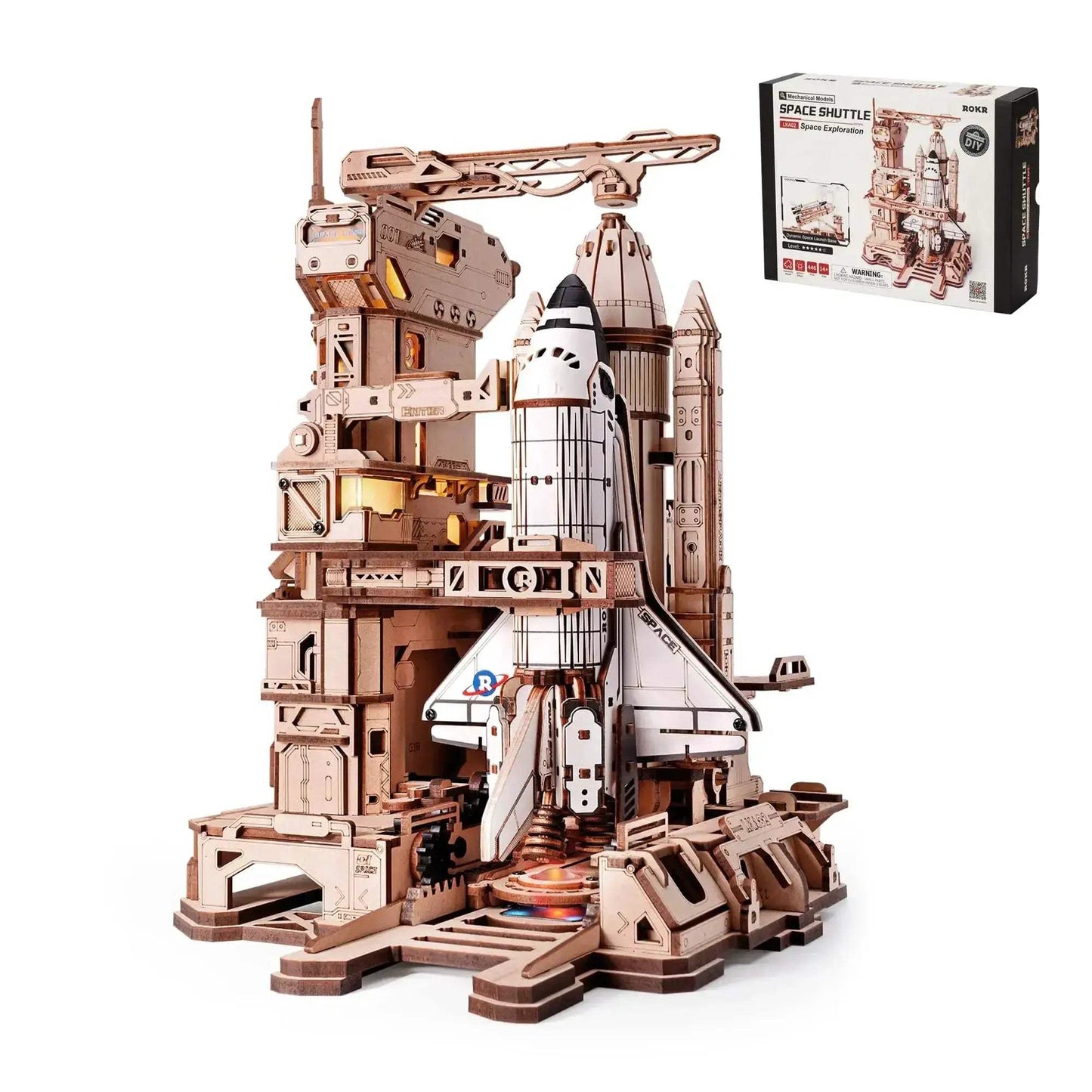 Space Shuttle 3D Wooden Puzzle with LED Illuminations - ToylandEU