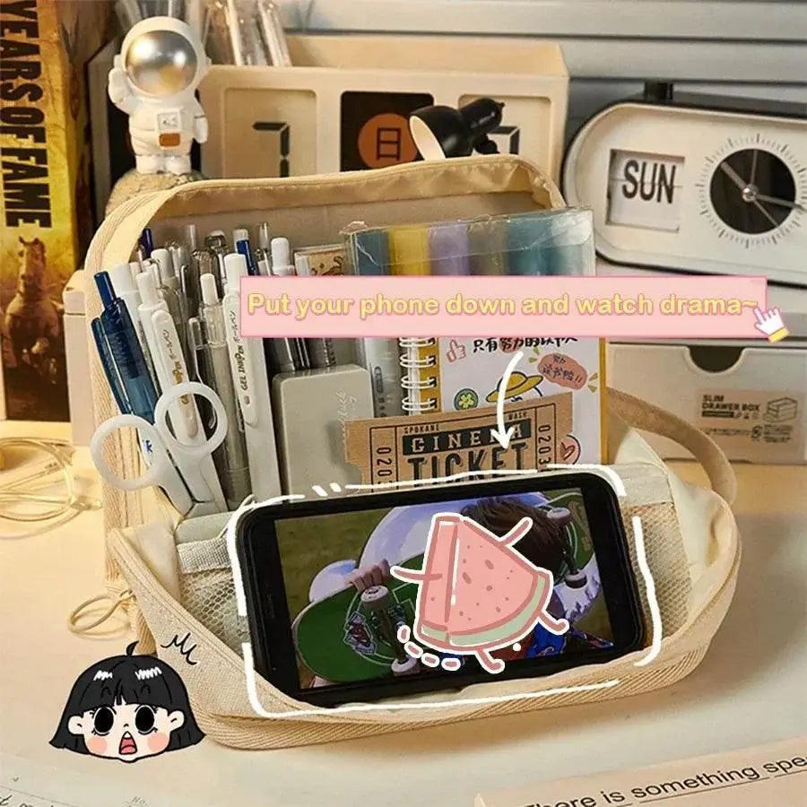  Spacious 3 Layer Pencil Case Canvas Bag Toyland EU -  ToylandEU™