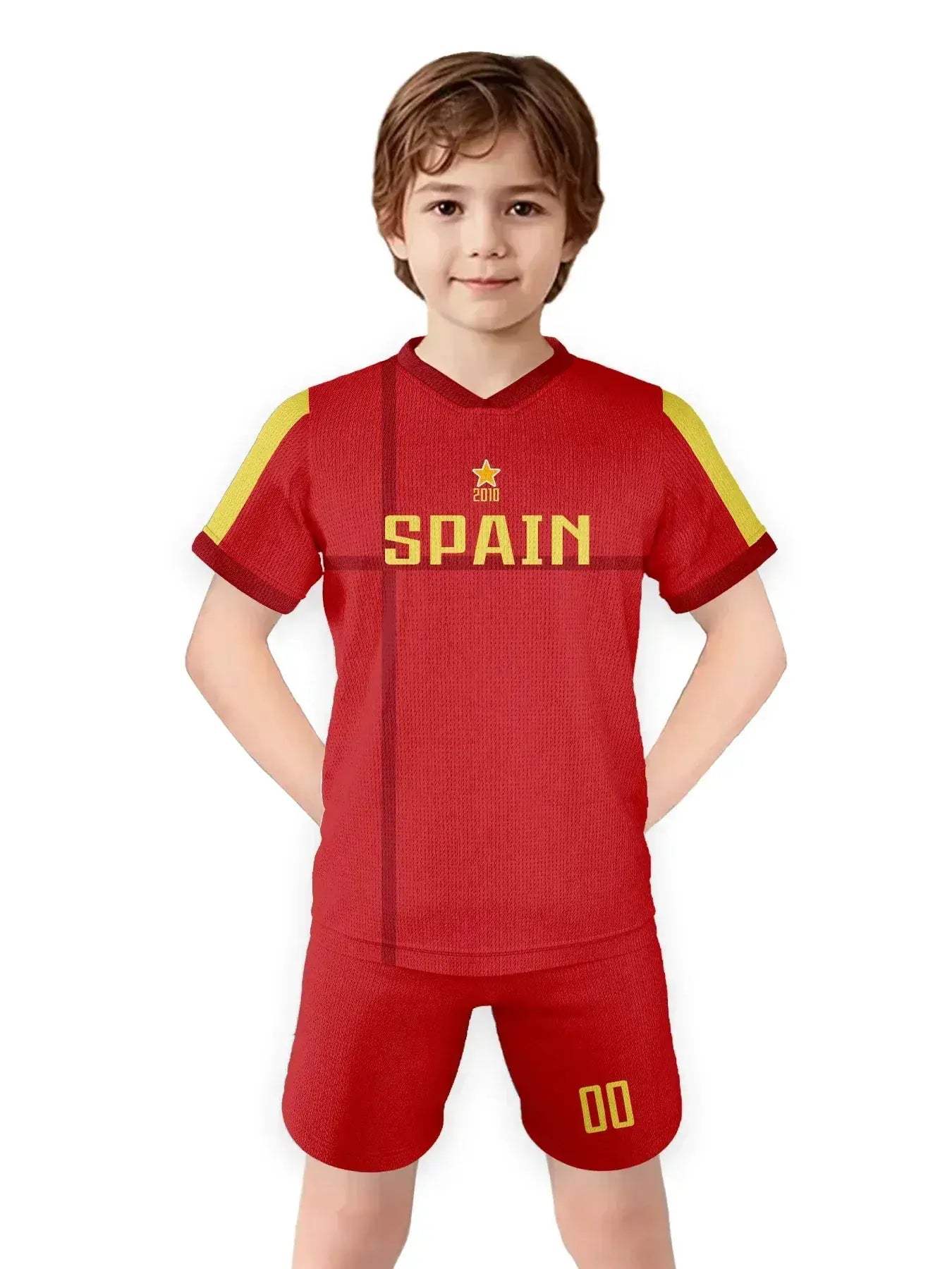 Spain Custom Soccer Jersey Kit for Kids Personalized Name Number - ToylandEU
