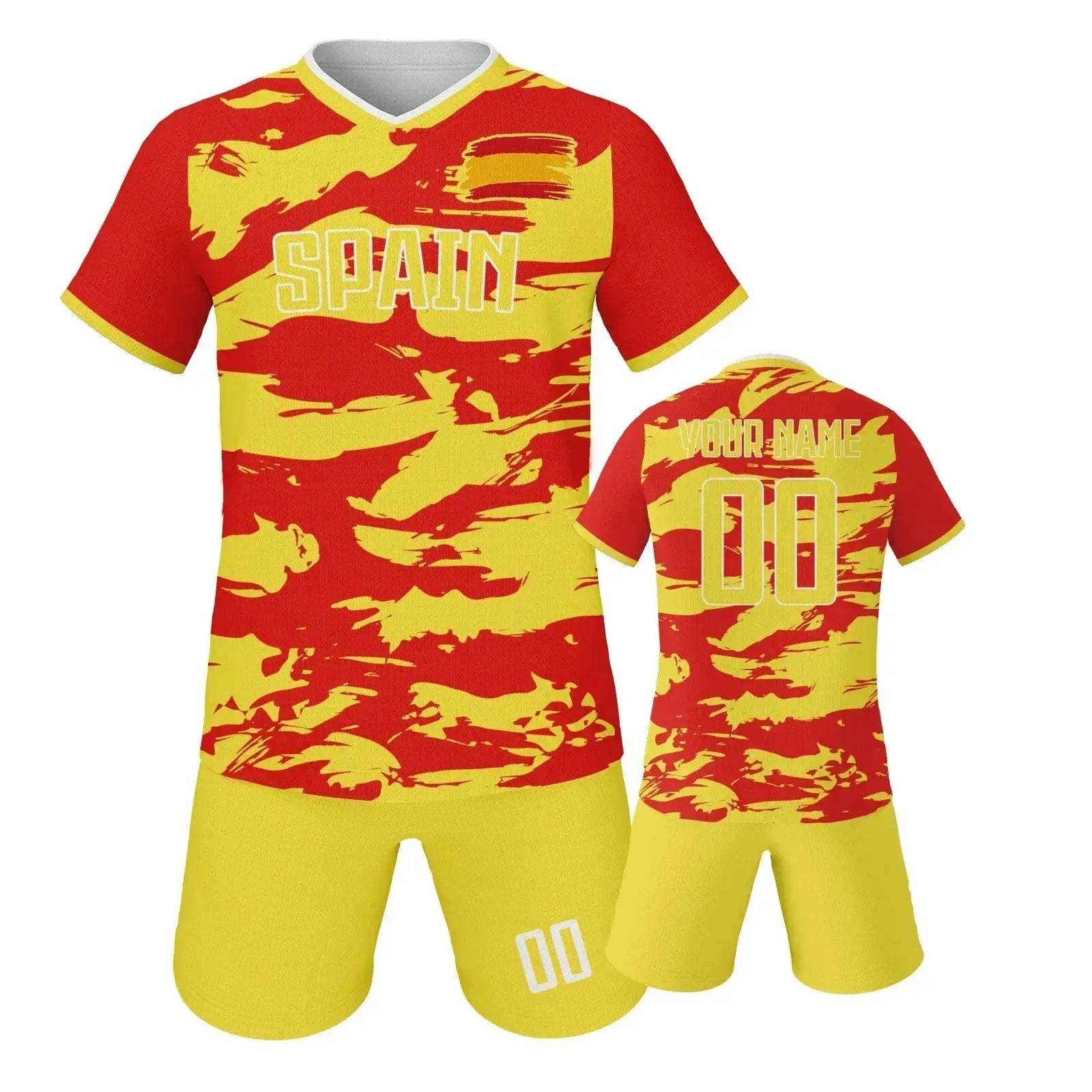 Spain Custom Soccer Jersey Kit for Kids Personalized Name Number - ToylandEU