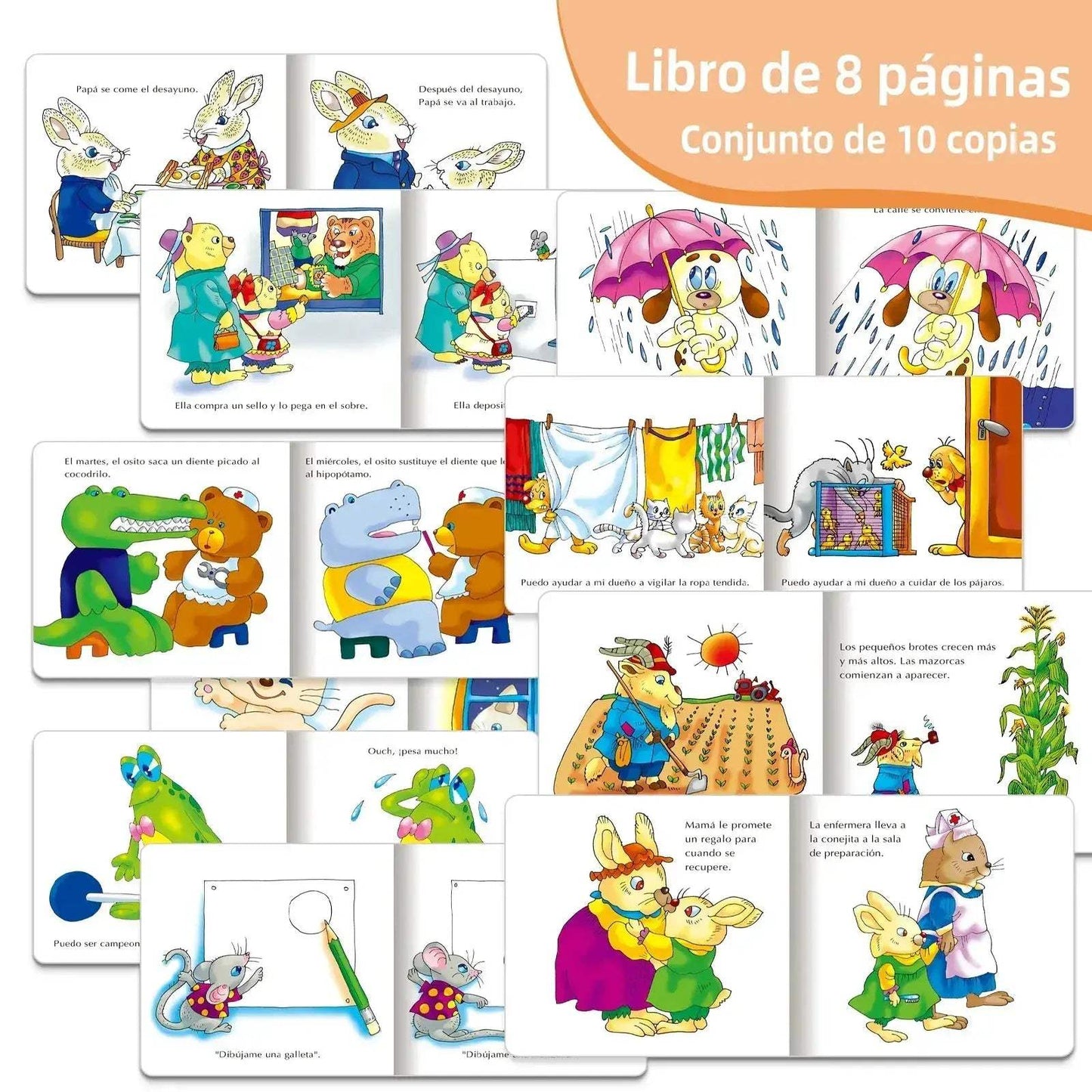 Spanish Bedtime Stories For Kids Set With Cute Animal Puzzles - ToylandEU