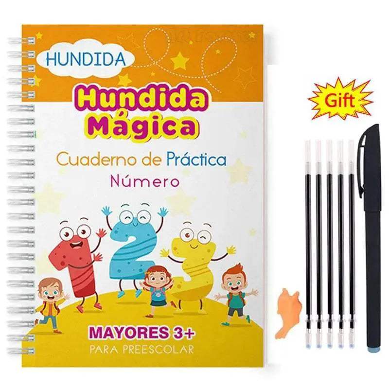 Spanish Magic Books Learning Numbers in Spanish Lettering for Children Reusable Magic Practice Copybook Montessori Writing Set - ToylandEU