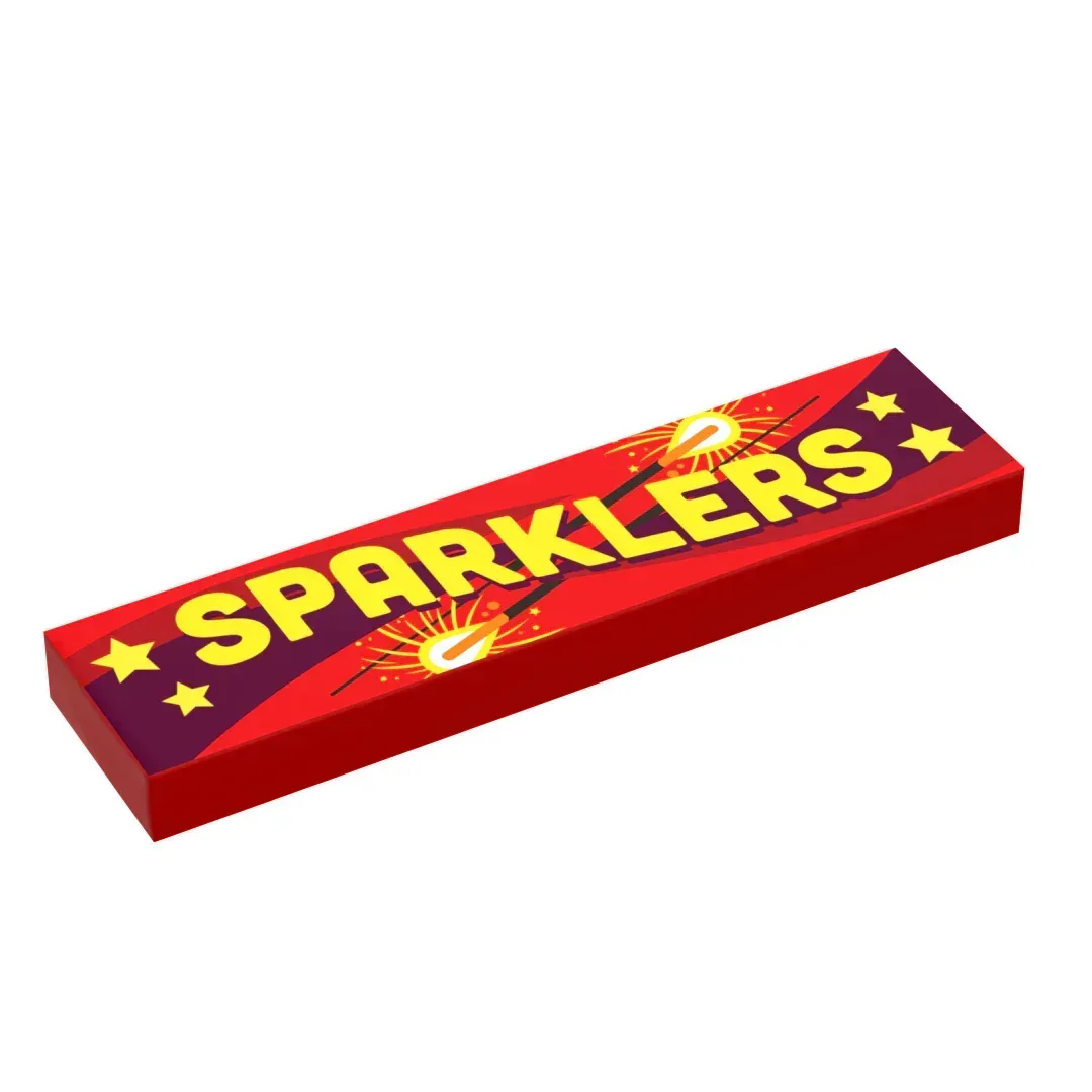 Printed 1x4 LEGO Tile Sparklers for Minifigs Fireworks Not Real Fireworks 4th of July - ToylandEU