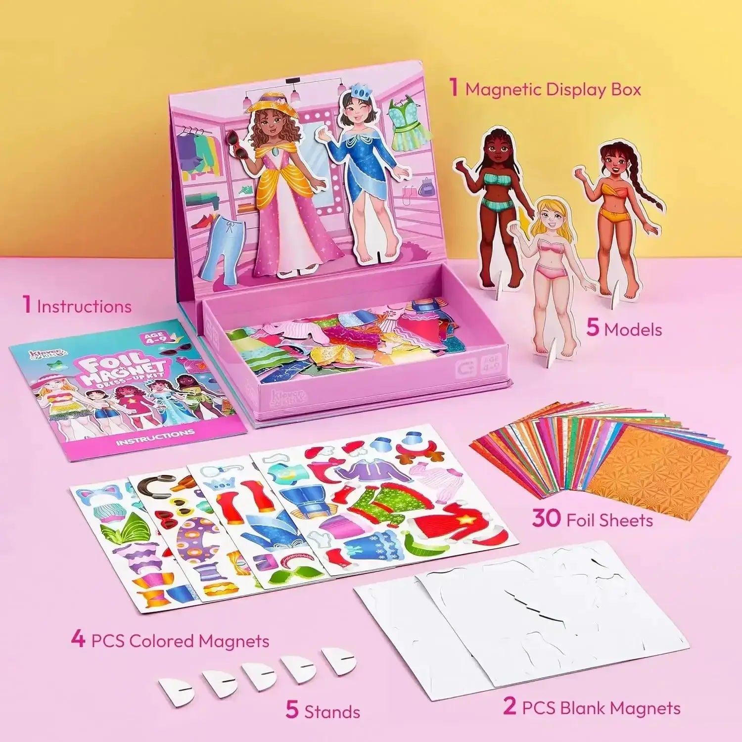  Sparkling 2-in-1 Foil Magnet Dress Up Kit -  ToylandEU™