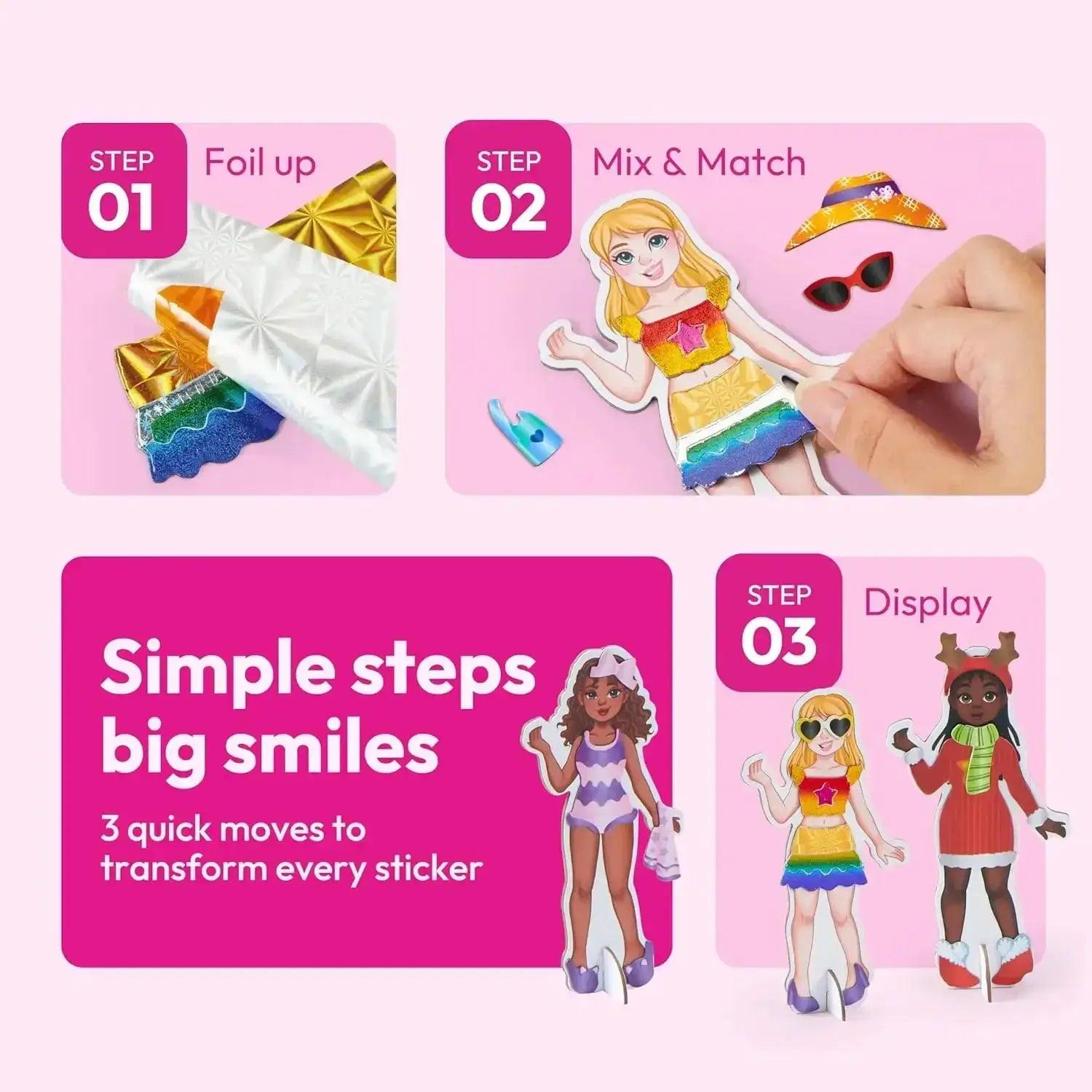 Sparkling 2-in-1 Foil Magnet Dress Up Kit -  ToylandEU™