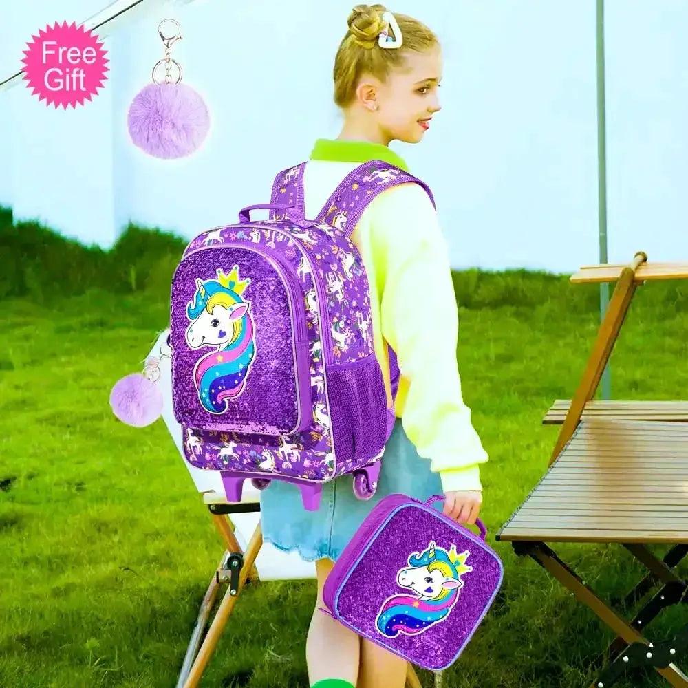  Sparkling 3-in-1 Girls' Rolling Backpack Toyland EU -  ToylandEU™